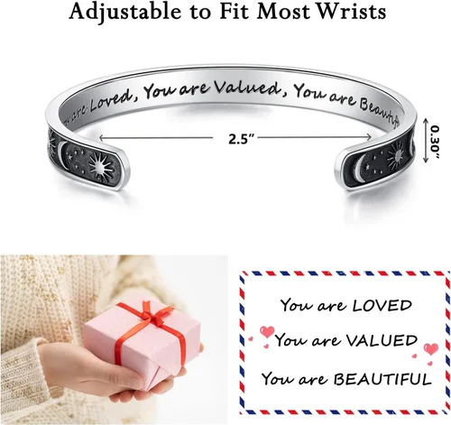 Miniatura 4 de TONY & SANDY - Brazaletes motivacionales para mujeres, adolescentes o niñas, regalos de cumpleaños personalizados para mamá, hija, hermana o amigas
