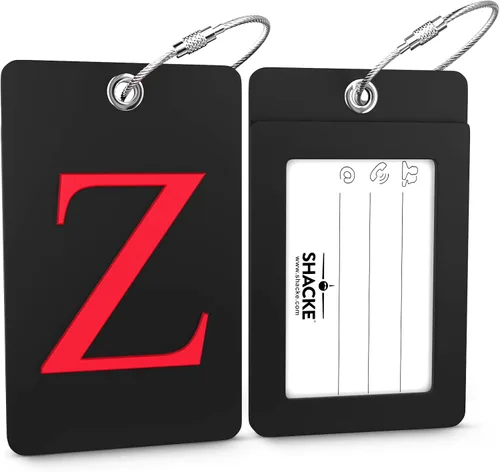 Miniatura 179 de Etiqueta de equipaje con inicial, totalmente flexible, con aro de acero inoxidable, letra G
