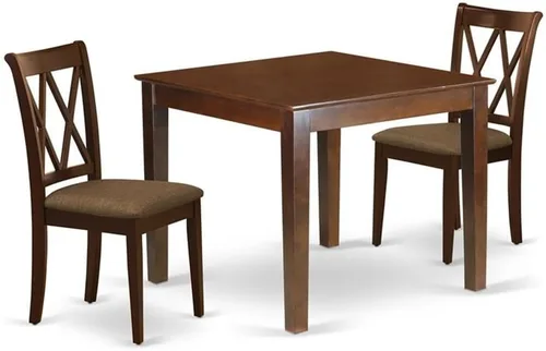 Miniatura 7 de East West Furniture OXCL3-LWH-C - Juego de mesa de comedor de 3 piezas contiene una mesa de cocina cuadrada y 2 sillas de comedor tapizadas de tela