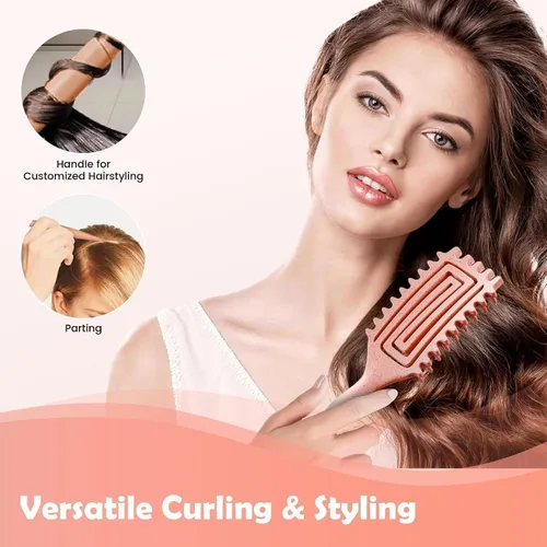 Miniatura 6 de Cepillo para definir rizos, cepillo para cabello rizado con engranaje lateral para peinar, dar forma y estilizar el cabello rizado, cepillo