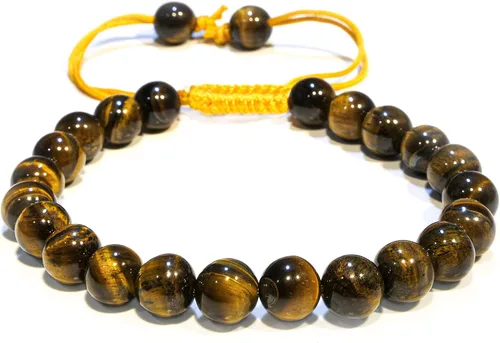 Miniatura 302 de Adjustable Crystal Bracelet – Gemstone Bead Bracelet with Adjustable Macrame String – Chic Gemstone Bracelet for Men and Women – 8mm Round Healing