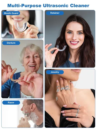 Miniatura 8 de KUNPHY Máquina Limpiadora Ultrasónica de Retenedores 2026, Cápsula de Limpieza Dental de 48 kHz para Brackets, Protector Nocturno, Protector Bucal