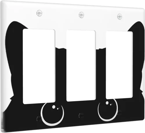Miniatura 85 de Placa de pared decorativa con hojas de palmera tropicales de oro blanco, hoja de plátano, doble interruptor de luz de palanca decorativa, placa