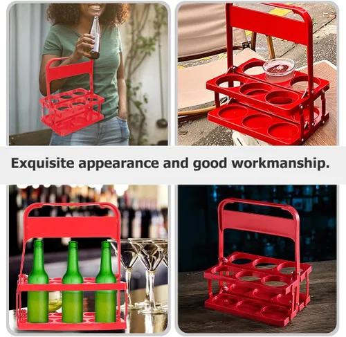 Miniatura 9 de Portabotellas de cerveza, Portabebidas para , Cesta de bastidor de cerveza, Estante portátil para botellas de cerveza, Botella de bebidas