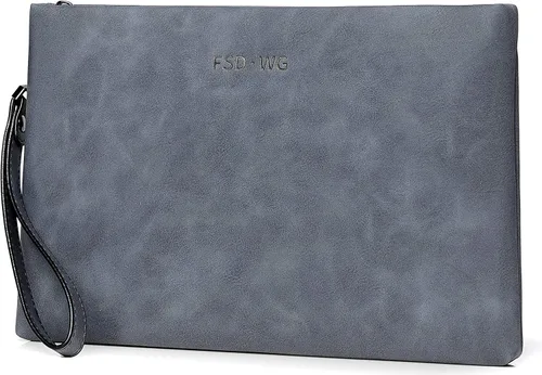 FSD.WG Bolso de mano para hombre, bolso de mano grande de 12 pulgadas, cartera de embrague grande, 3 colores