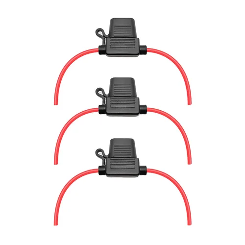 VANTRONIK Portafusibles en línea impermeable, paquete de 3 para fusibles ATO ATC de hoja mediana en vehículos/barcos/caravana/tractor, cable AWG