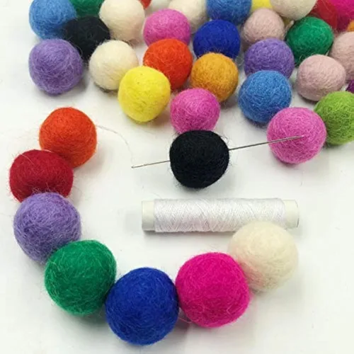 Bolas de lana de fieltro Pom Pom Balls 0.8 in 150pc Fieltro Garland Suministros Suministros Lana Fieltro Bolas
