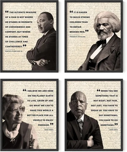 HAUS AND HUES Pósteres de arte afroamericano de historia negra para aula, decoraciones del mes de la historia negra y carteles afroamericanos para