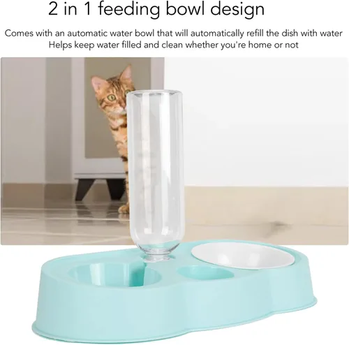 Miniatura 3 de Dispensador de agua para cachorros, alimentador automático doble para gatos, dispensador de agua para mascotas, dispensador de agua para gatos