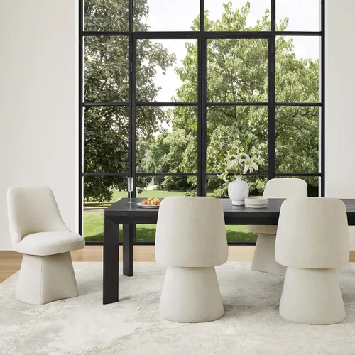 Miniatura 8 de KISLOT Juego de 2 sillas giratorias de comedor, silla de escritorio acolchada de mediados de siglo con respaldo alto, sillas de cocina de tela