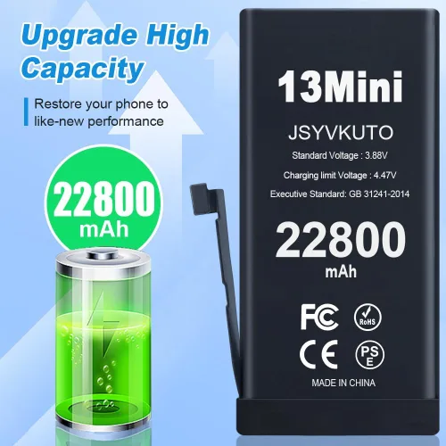 Miniatura 2 de Batería de 22800 mAh para iPhone 13 Mini, nueva batería de repuesto de 0 ciclos mejorada de mayor capacidad para iPhone 13 Mini con juego completo