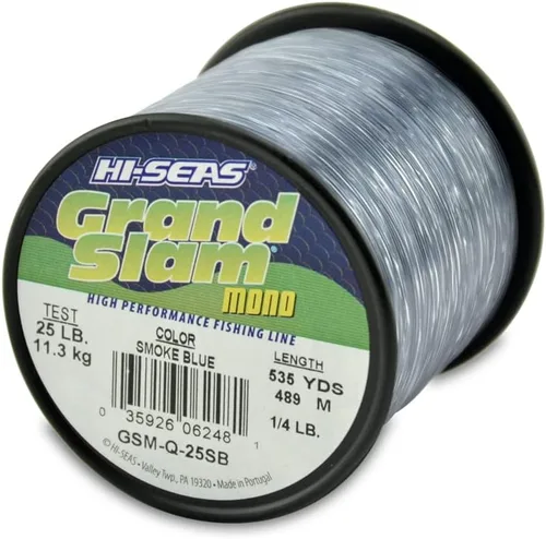 Miniatura 62 de HI-SEAS Línea de pesca de monofilamento Grand Slam - Fuerte y resistente a la abrasión en transparente, rosa, verde, azul humo, amarillo Azul ahumado