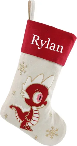 Miniatura 14 de Juego de 3, medias de Navidad personalizadas de 18 pulgadas con tecnología de bordado, diseños de Papá Noel, muñeco de nieve y renos para decoración
