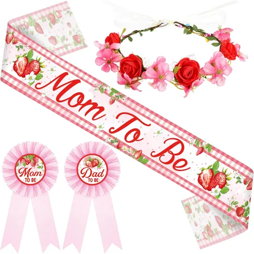 Miniatura 12 de Ceenna Decoración de oso azul para baby shower, banda para mamá y papá, corona de flores para niños, baby shower, revelaciones de género que podemos
