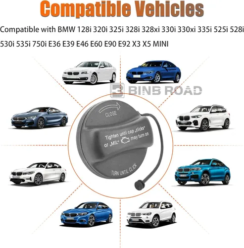 Miniatura 5 de Tapa de depósito de llenado de gas combustible compatible con BMW MINI 128i 320i 325i 328i 328xi 330i 330xi 335i 525i 528i 530i 535i 750i E36 E39