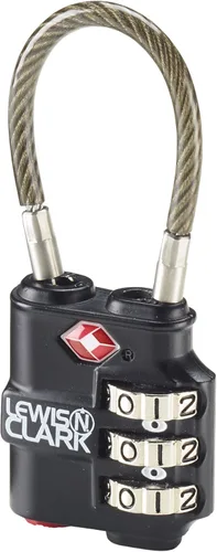 Lewis N Clark Travelsentry Indicador de 3 esferas, Negro -, Cable resistente