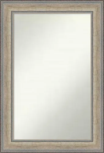 Miniatura 201 de Amanti Art Espejo de baño plateado para sobre fregadero, 28 x 47 pulgadas, espejo rectangular de plata imperial, marco de madera tradicional de gran