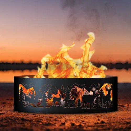 Miniatura 2 de PD Metals DMR00460 - Anillo de fuego para exteriores sin pintar, 12 pulgadas de alto, 60 pulgadas de diámetro, 60 x 60 x 12 pulgadas, color negro