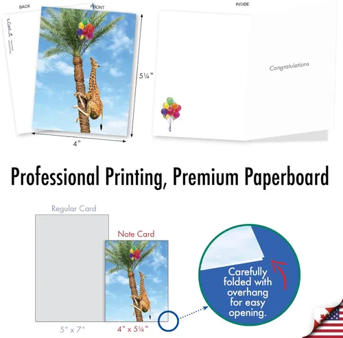 Miniatura 6 de The Best Card Company Juego de 20 tarjetas de felicitación surtidas de 4 x 5.12 pulgadas con sobres (10 diseños, 2 de cada uno) animales de árbol