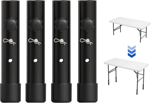 Miniatura 8 de ZhouDaShu Extensores de patas de mesa para mesas plegables, extensiones de patas de mesa para patas dobladas y rectas, elevadores de patas de mesa