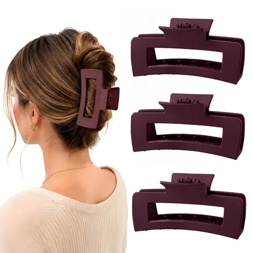 Miniatura 9 de TOCESS Beige Claw Clips for Women, 4 Inch Strong Hold Matte Large Hair Clips for Thick Thin Fine Curly Hair, Non Slip Big Hair Claw Clips for Long
