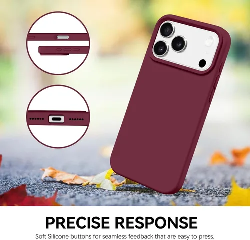 Miniatura 476 de GUAGUA Funda compatible con iPhone 17 Pro Max de 6.9 pulgadas, silicona líquida, goma de gel suave, delgada, forro de microfibra delgada