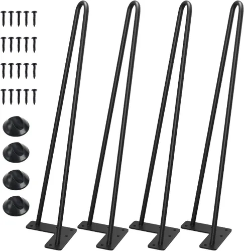 Miniatura 25 de SMARTSTANDARD Patas de muebles de horquilla de alta resistencia de 4 pulgadas, proyectos de bricolaje de metal para el hogar para soporte de TV