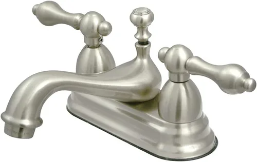 Miniatura 8 de Kingston Brass KS3607AL Restoration - Grifo de baño central de 4 pulgadas, latón cepillado, 6.38 x 4.5 x 3.06