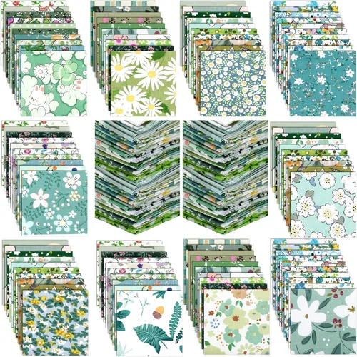 Ganeen - Paquete de 500 piezas de tela de algodón de 5 x 5 pulgadas, cuadrados precortados, colores sólidos, material para acolchado, para