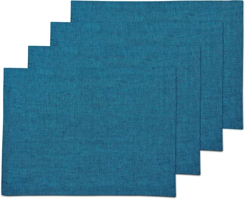 Miniatura 45 de Solino Home Athena - Juego de 4 manteles individuales cuadrados de lino natural claro de 14 x 14 pulgadas, manteles individuales 100 % lino puro