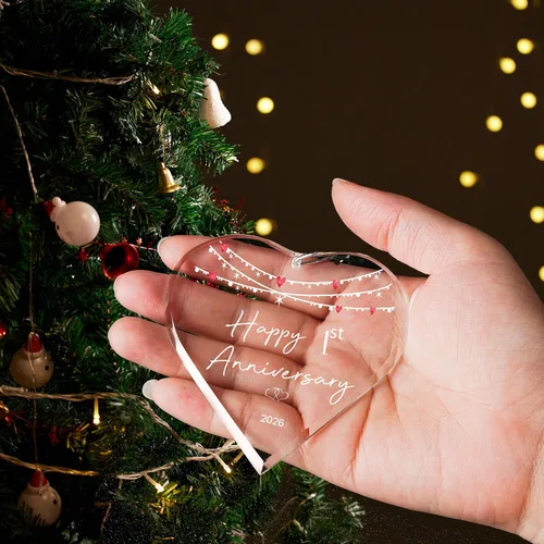 Miniatura 2 de ZUNON Adorno colgante de 10 años para él, 10ª boda, pareja, matrimonio, marido, adornos de Navidad de 3 pulgadas 2026 (10º aniversario)