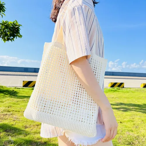 Miniatura 2 de Bolso Hobo de ganchillo para mujer, estilo casa de campo de hadas Y2K, bolsa de playa bonita