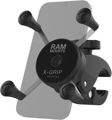 RAM MOUNTS X-Grip - Soporte para teléfono pequeño con RAM Tough-Claw de bajo perfil RAM-HOL-UN7-400-2U para rieles de 0.625" a 1.14" de diámetro
