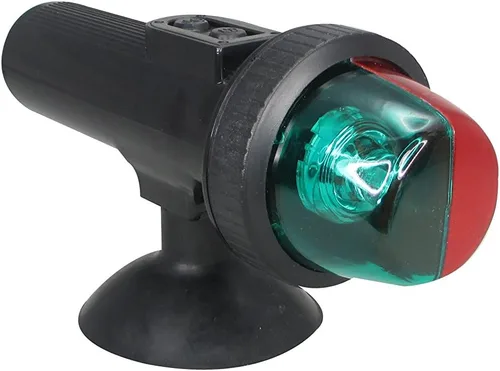 Pactrade Marine - Luz de navegación LED para bote, bicolor, portátil, para babor o estribor, para inflables, batería operada, montaje por succión