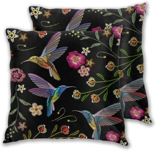 Miniatura 16 de Juego de 2 fundas de almohada con diseño de flamencos rosados con plantas tropicales, fundas para sofá, oficina, dormitorio, decoración del hogar