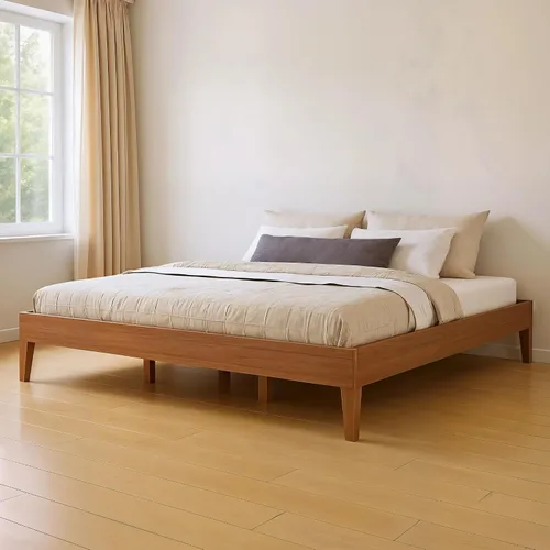 Miniatura 10 de Grain & Grove Cama con plataforma Bear (matrimonial), roble en relieve marrón oscuro