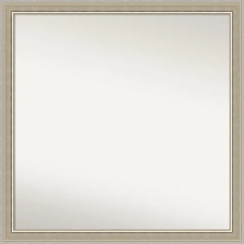 Miniatura 261 de Amanti Art Espejo de baño plateado para sobre fregadero, 23 x 23 pulgadas, espejo cuadrado plateado en ángulo, marco de madera moderno medio, se