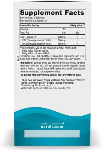 Miniatura 2 de Nordic Naturals Ultimate Omega Minis fresa, 0.01 onzas, 90 softgels., RUS-06100, 90, 90