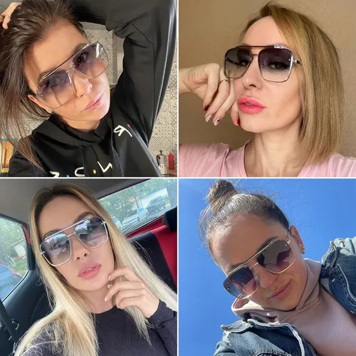 Miniatura 2 de Gtand Gafas de sol cuadradas de moda de moda para mujeres y hombres, gafas de sol de metal vintage