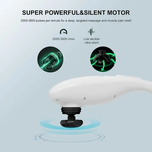 Miniatura 4 de MEGAWISE Masajeador de espalda inalámbrico para hombros, cintura, piernas, batería recargable de 3200 mAh, 5 velocidades y 5 + 2 nodos de masaje, 5