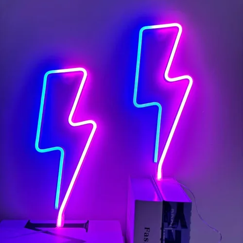 Miniatura 7 de 2 letreros de neón para decoración de pared, funciona con pilas de neón para dormitorio, configuración de sala de juegos, luces LED de neón