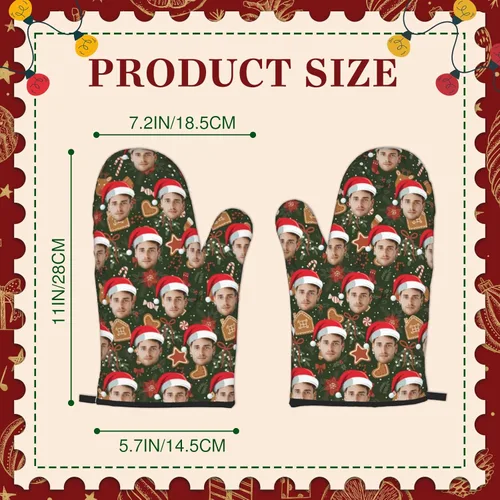Miniatura 2 de Manoplas de horno personalizadas para Navidad, juego de guantes de horno personalizados y soportes para ollas con foto, divertidos regalos