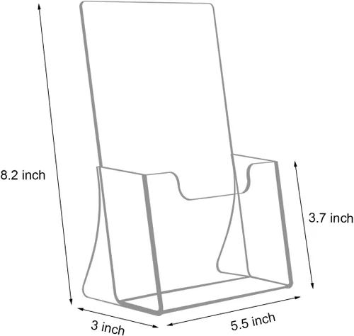 Miniatura 2 de NIUBEE Paquete de 2 soportes acrílicos de 21.6 cm x 14 cm para folletos con doble pliegue, organizadores de volantes transparentes para mostrador