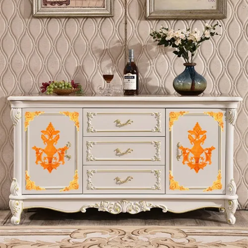 Miniatura 4 de 5 piezas de apliques de madera tallada en madera Onlays Onlays DIY tallados muebles apliques Onlays sin pintar centro tallado calcomanía para puerta