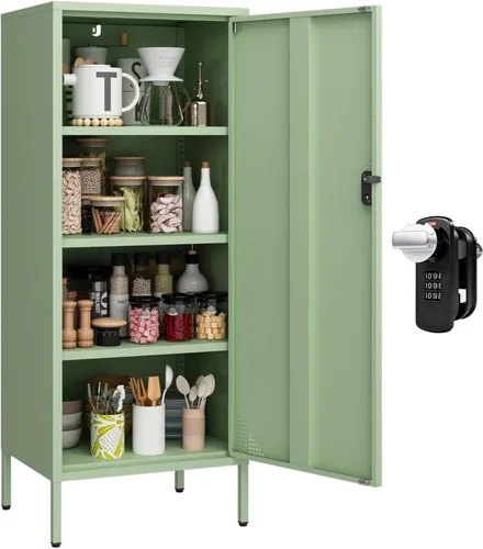 Steehoom Gabinete de almacenamiento de metal 500 (verde, H49.21'')
