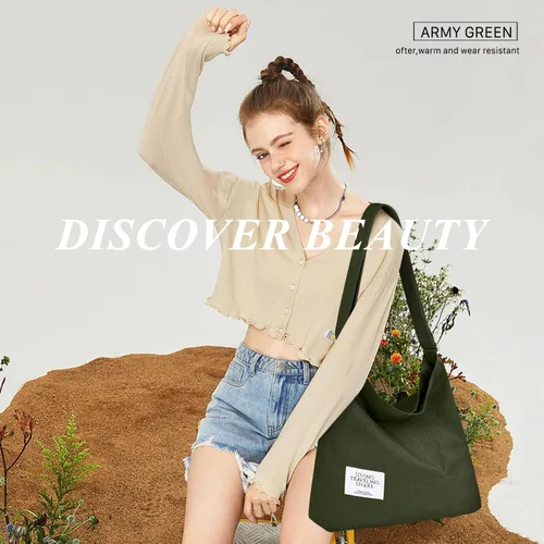 Miniatura 5 de Bolsos de hombro de lona para la escuela, estilo hobo universitario, bolsos de mano para estudiantes, bolsos casuales de compras, trabajo, bolsa