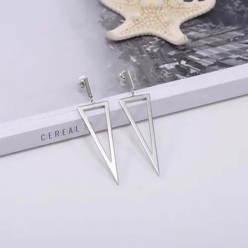 Miniatura 14 de LILIE&WHITE Pendientes colgantes de triángulo de metal para mujer, joyería de disfraz