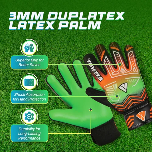 Miniatura 2 de Vizari Soccer Goalkeeper Gloves – Pro Goalie Gloves for Kids, Youth & Adults Fingersave Protection Durable Grip All-Weather Soccer Gloves for