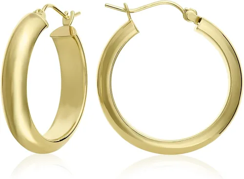 Miniatura 2 de MCS Jewelry - Pendientes de aro de oro amarillo de 14 quilates (diámetro 2,5 a 1.4in)