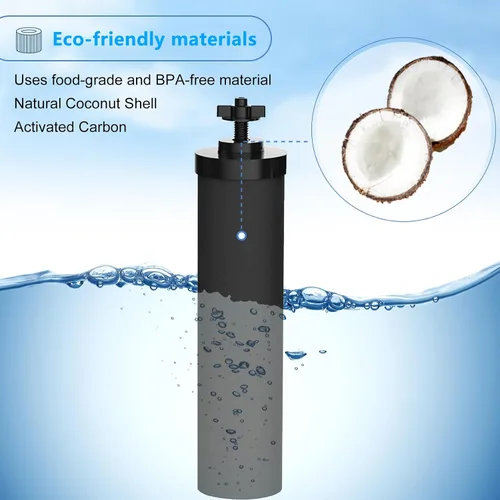 Miniatura 3 de Elementos de purificación negros certificados NSF/ANSI 42, para reemplazo de filtros de agua BB9-2®, compatible con el sistema de filtración por